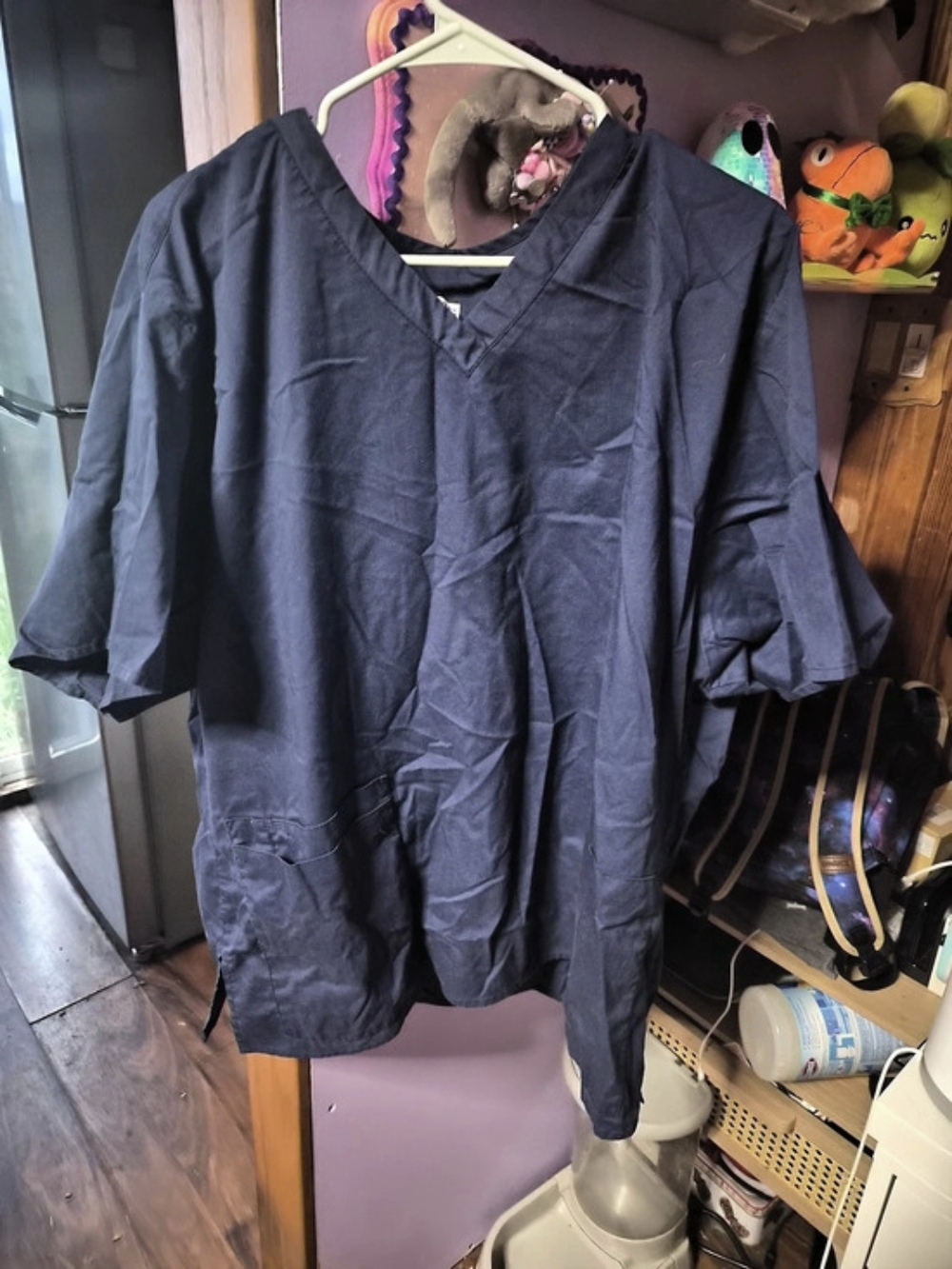 WonderWink Work Everyday Stretch Comfort Scrub Tunic Blue 3X